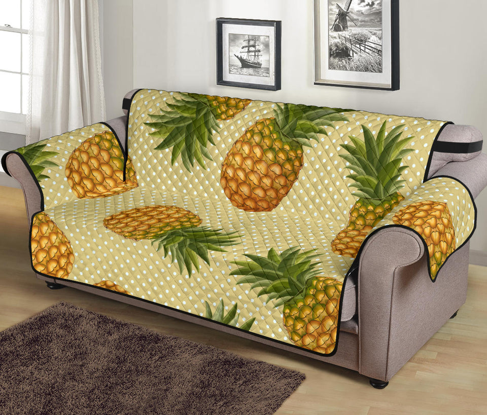 Pineapple Pattern Pokka Dot Background Sofa Cover Protector
