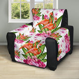 Flamingo Pink Hibiscus Pattern Recliner Cover Protector
