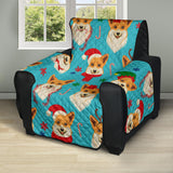 Christmas Corgi Pattern Recliner Cover Protector