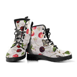 Cherry Flower Butterfly Pattern Leather Boots