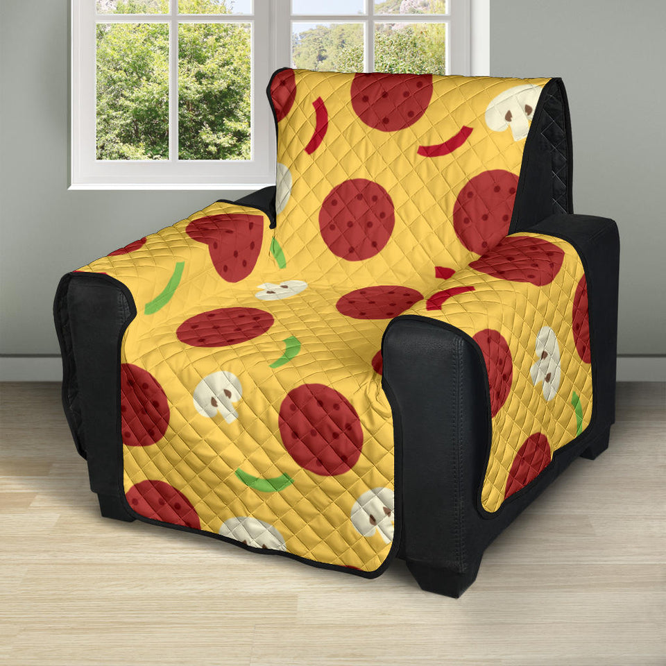 Pizza Salami Mushroom Texture Pattern Recliner Cover Protector