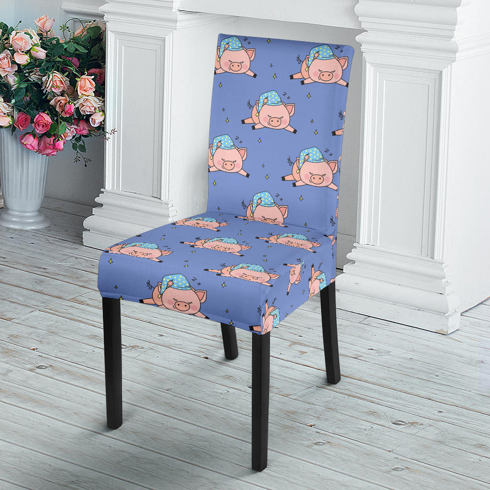 Pig Pattern Print Design 03 Dining Chair Slipcover