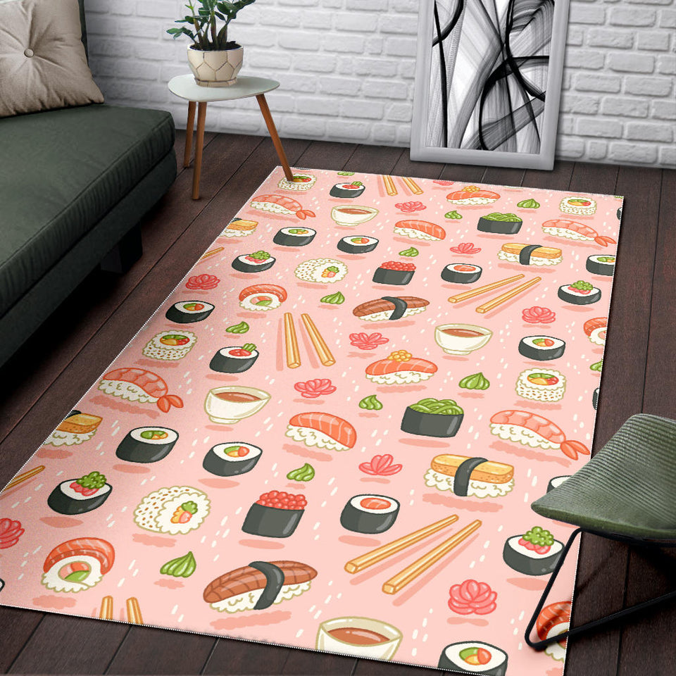 Sushi Pattern Background Area Rug