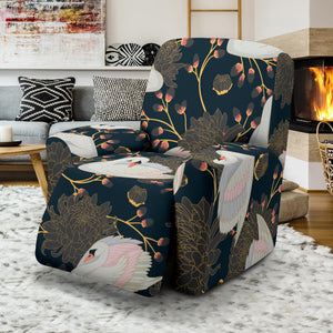 Swan Pattern Recliner Chair Slipcover