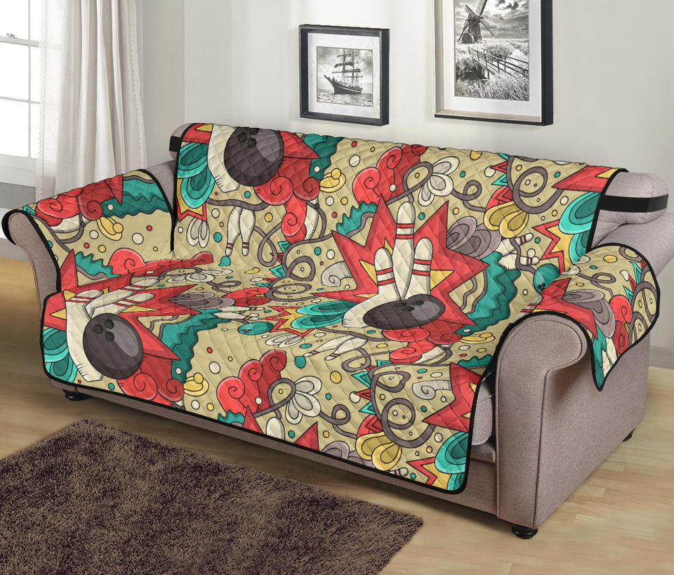 Bowling Pattern Background Sofa Cover Protector