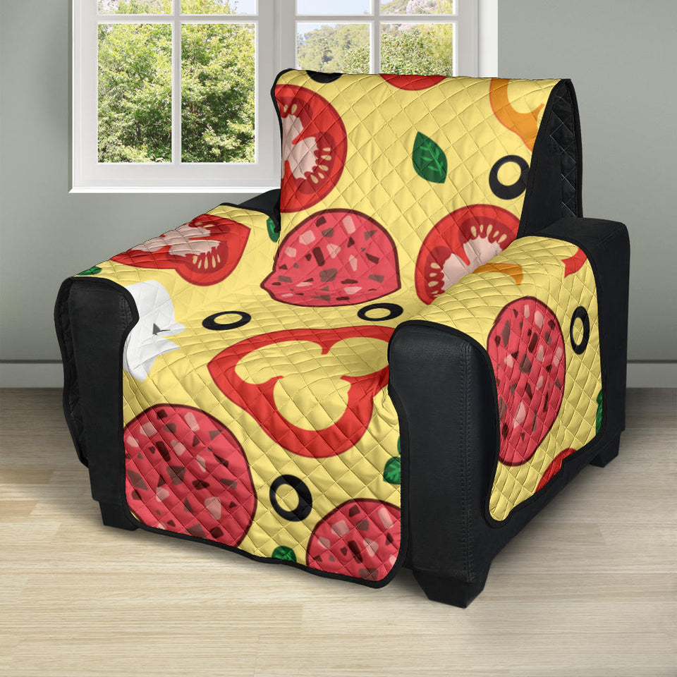 Pizza Tomato Salami Texture Pattern Recliner Cover Protector