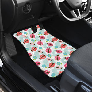 Ladybug Pattern Print Design 03 Front and Back Car Mats