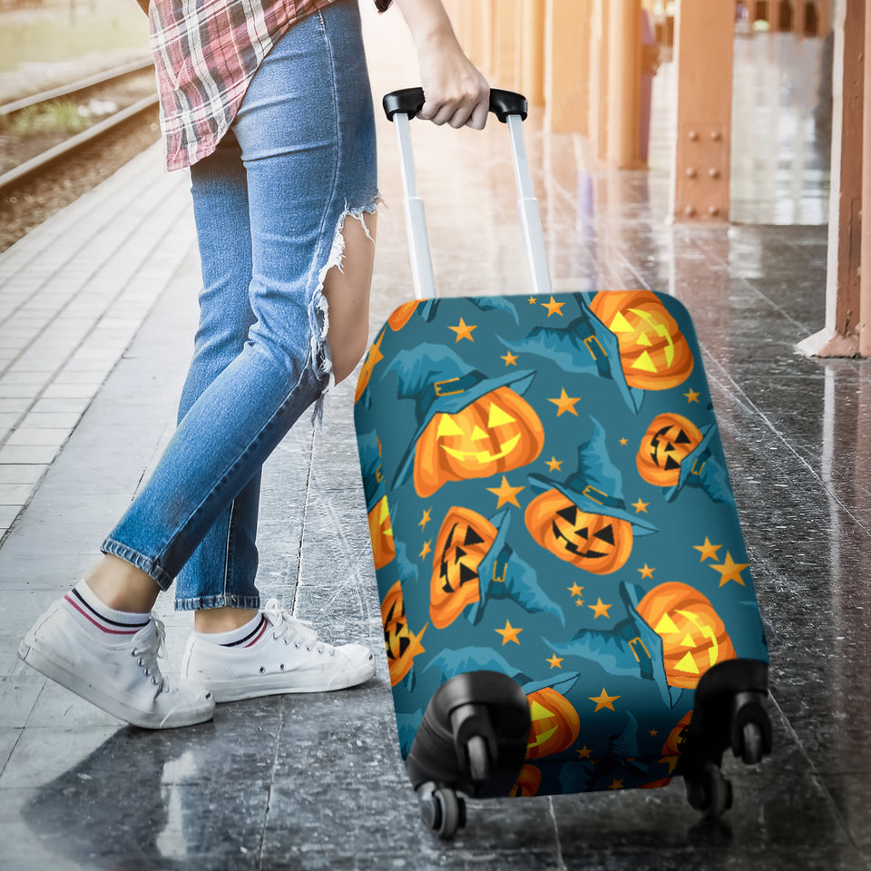 Halloween Pumpkin Witch Hat Pattern Luggage Covers