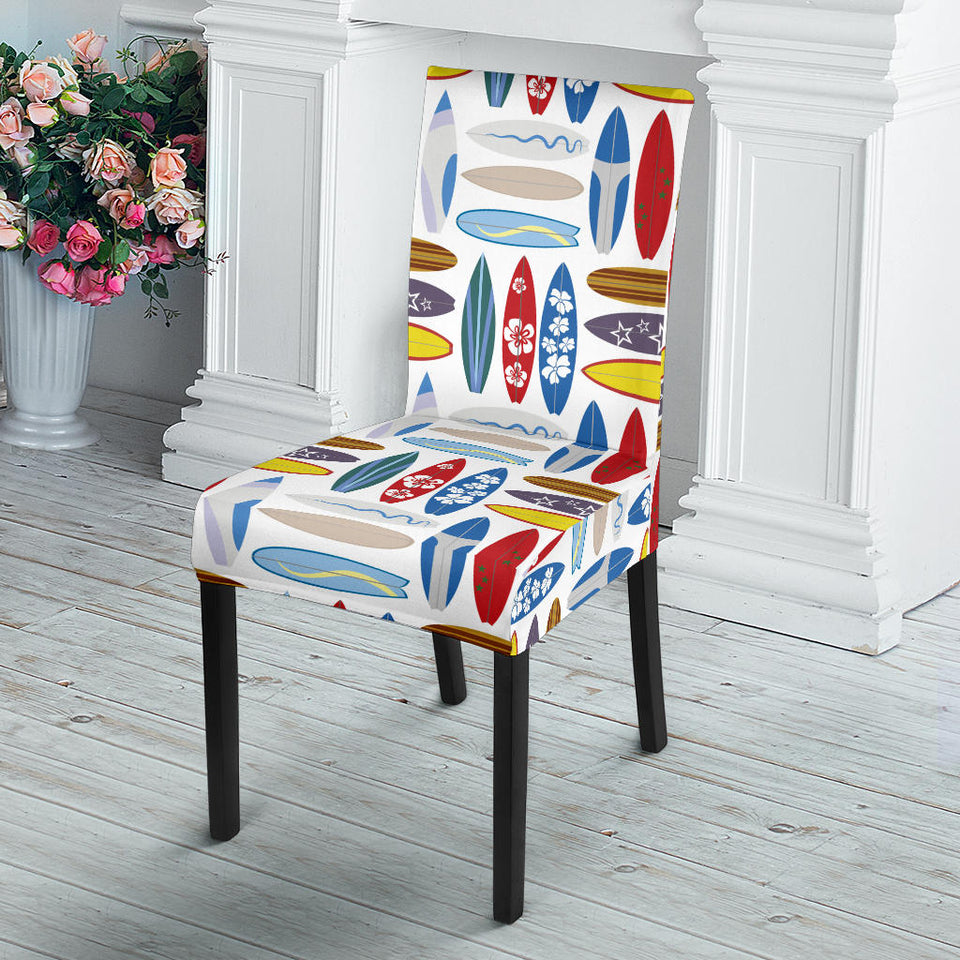 Surfboard Pattern Print Design 02 Dining Chair Slipcover