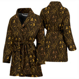 Gold Grape Pattern Women Bathrobe