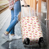 Pink Dachshund Pattern Luggage Covers
