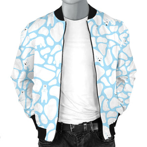 Polar Bear Ice Pattern Men Bomber Jacket