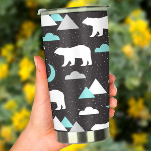 Polar Bear Moon Pattern Tumbler