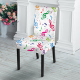 Music Notes Pattern Print Design 02 Dining Chair Slipcover