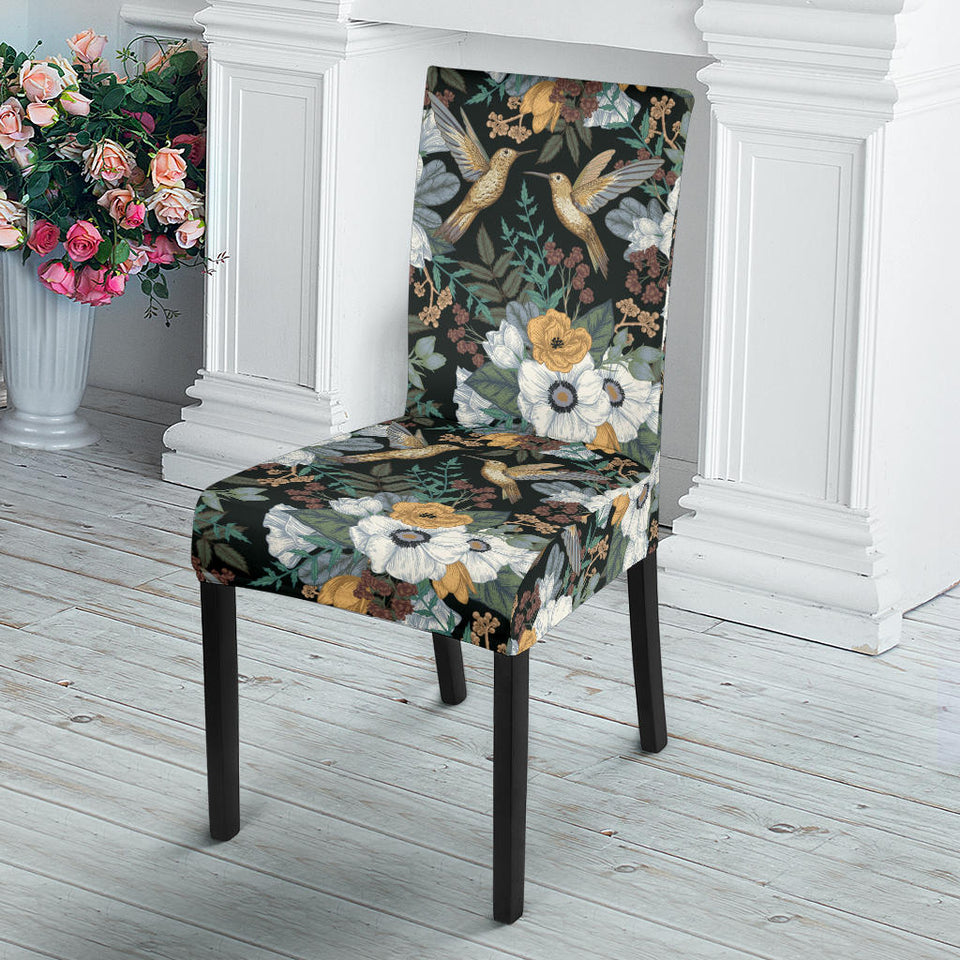 Hummingbird Pattern Print Design 05 Dining Chair Slipcover