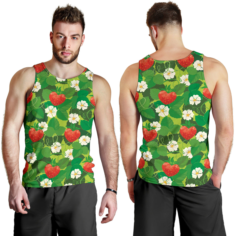 Strawberry Leaves Pattern Men Tank Top