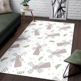 Windmill Pattern Background Area Rug