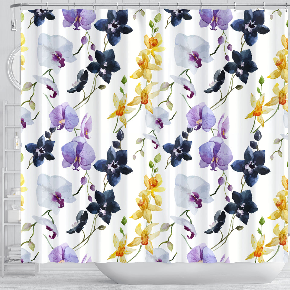 Orchid Pattern Background Shower Curtain Fulfilled In US