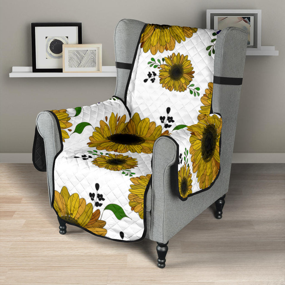 Sunflower Pattern Background Chair Cover Protector