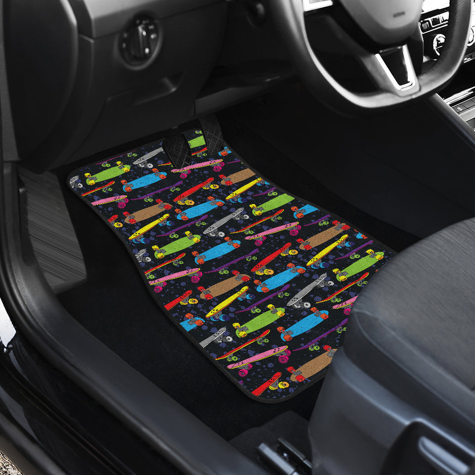 Skate Board Pattern Print Design 03 Front Car Mats