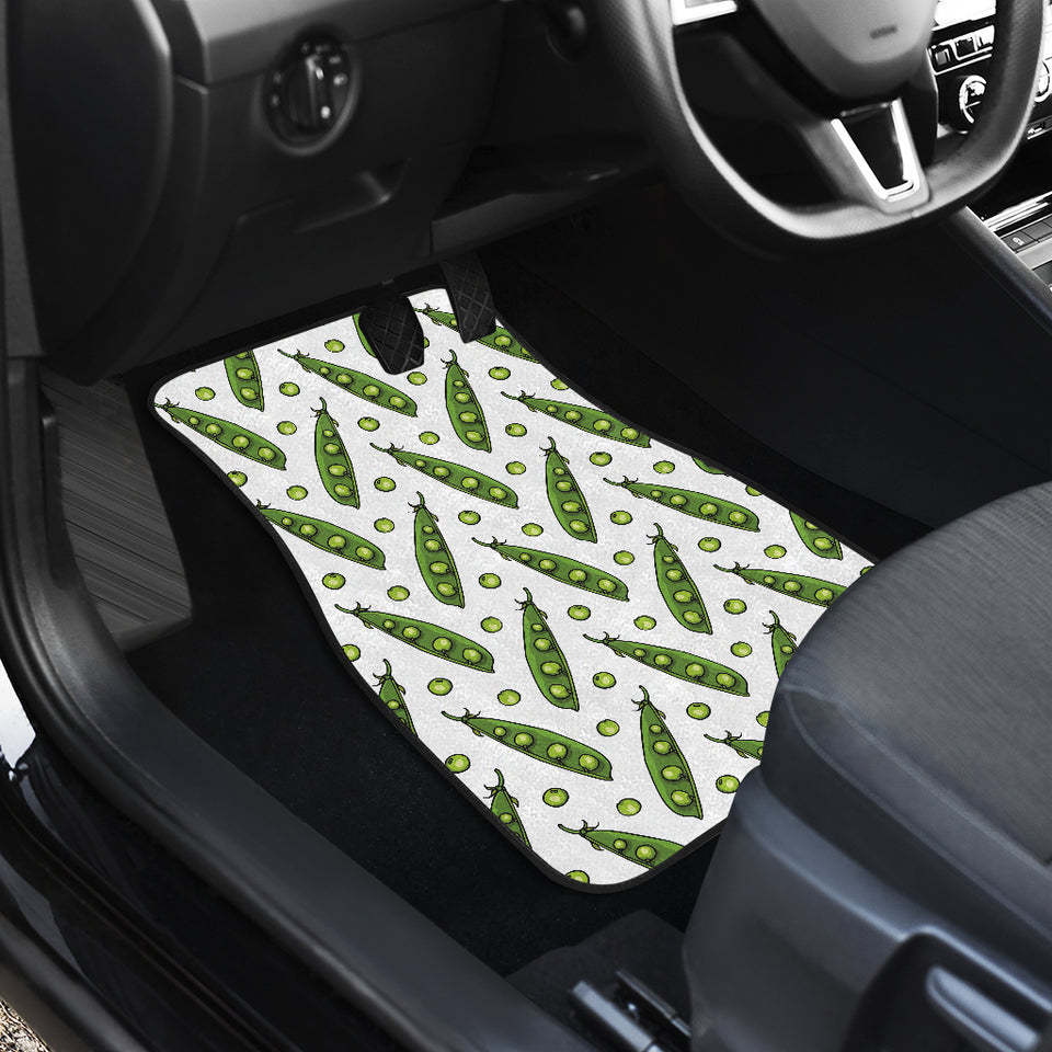 Green Peas Pattern Print Design 03 Front and Back Car Mats