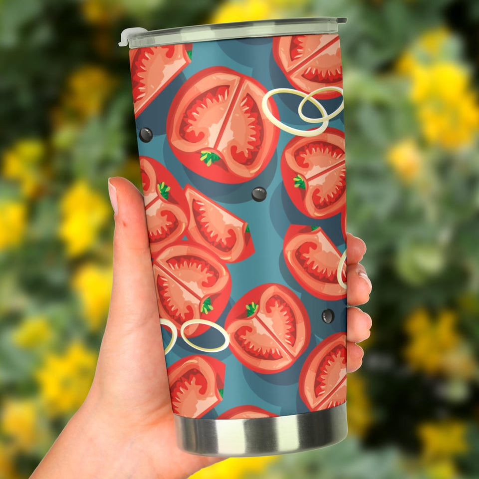 Tomato Pattern Background Tumbler