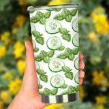 Sliced Cucumber Leaves Pattern Tumbler