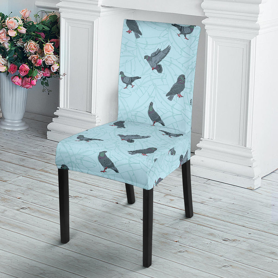 Pigeon Pattern Print Design 02 Dining Chair Slipcover