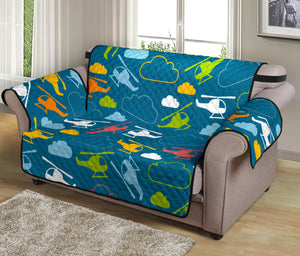 Color Helicopter Pattern Loveseat Couch Cover Protector