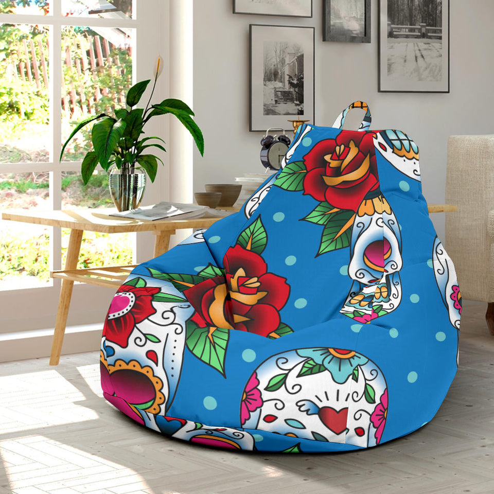 Suger Skull Rose Pattern Bean Bag Cover