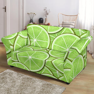 Sliced Lime Pattern Loveseat Couch Slipcover