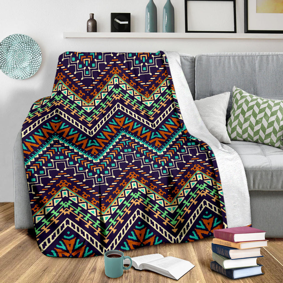 Zigzag African Afro Dashiki Adinkra Kente Premium Blanket