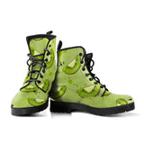 Kiwi Pattern Background Leather Boots