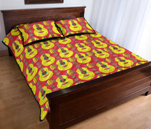 Classic Guitar Theme Pattern Quilt Bed Set