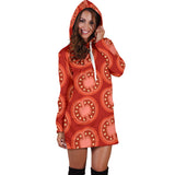 Sliced Tomato Pattern Women Hoodie Dress