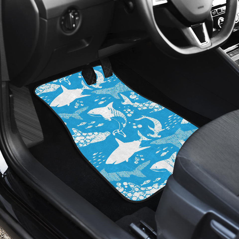 Shark Pattern Blue Theme Front Car Mats