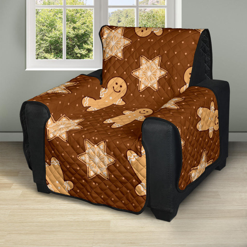 Christmas Gingerbread Cookie Pattern Recliner Cover Protector