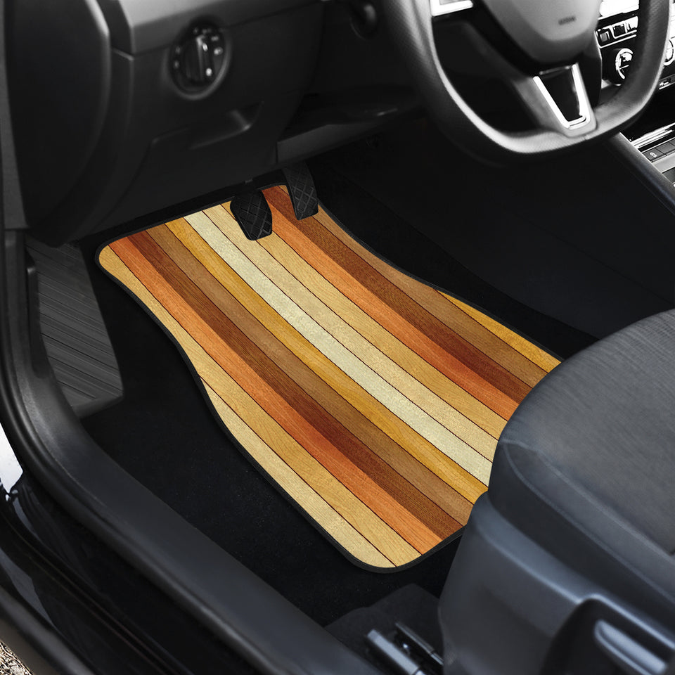 Wood Printed Pattern Print Design 01 Front Car Mats