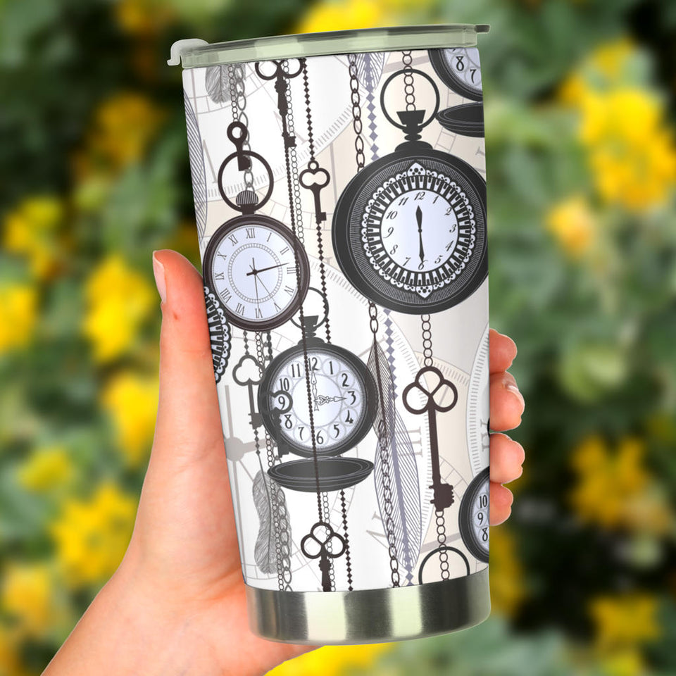 Vintage Clock Pattern Tumbler