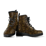 Gold Grape Pattern Leather Boots