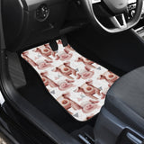 Pig Pattern Print Design 04 Front and Back Car Mats