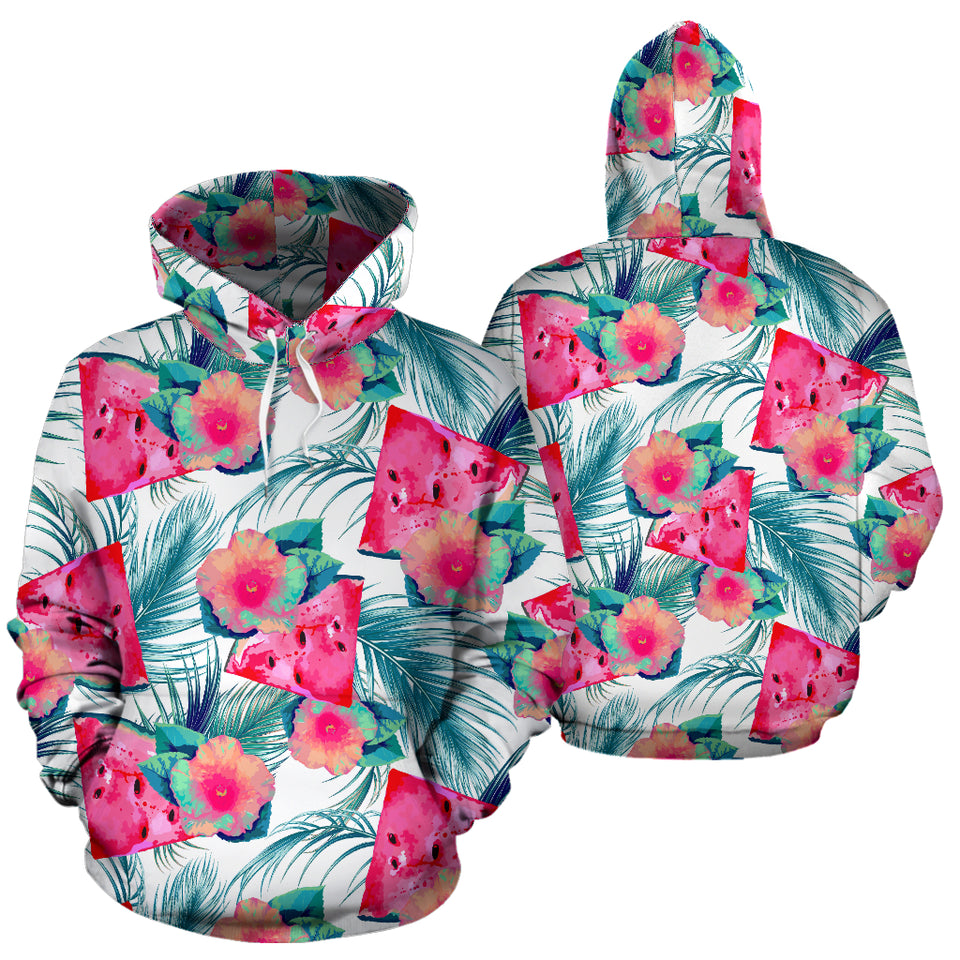 Watermelon Flower Pattern Men Women Pullover Hoodie