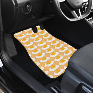 Fried Eggs Pattern Print Design 04 Front and Back Car Mats