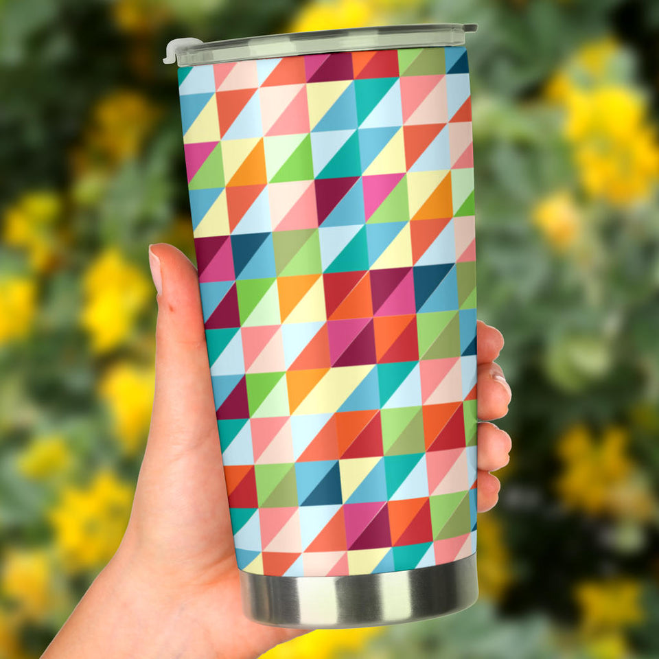 Rainbow Geometric Pattern Tumbler