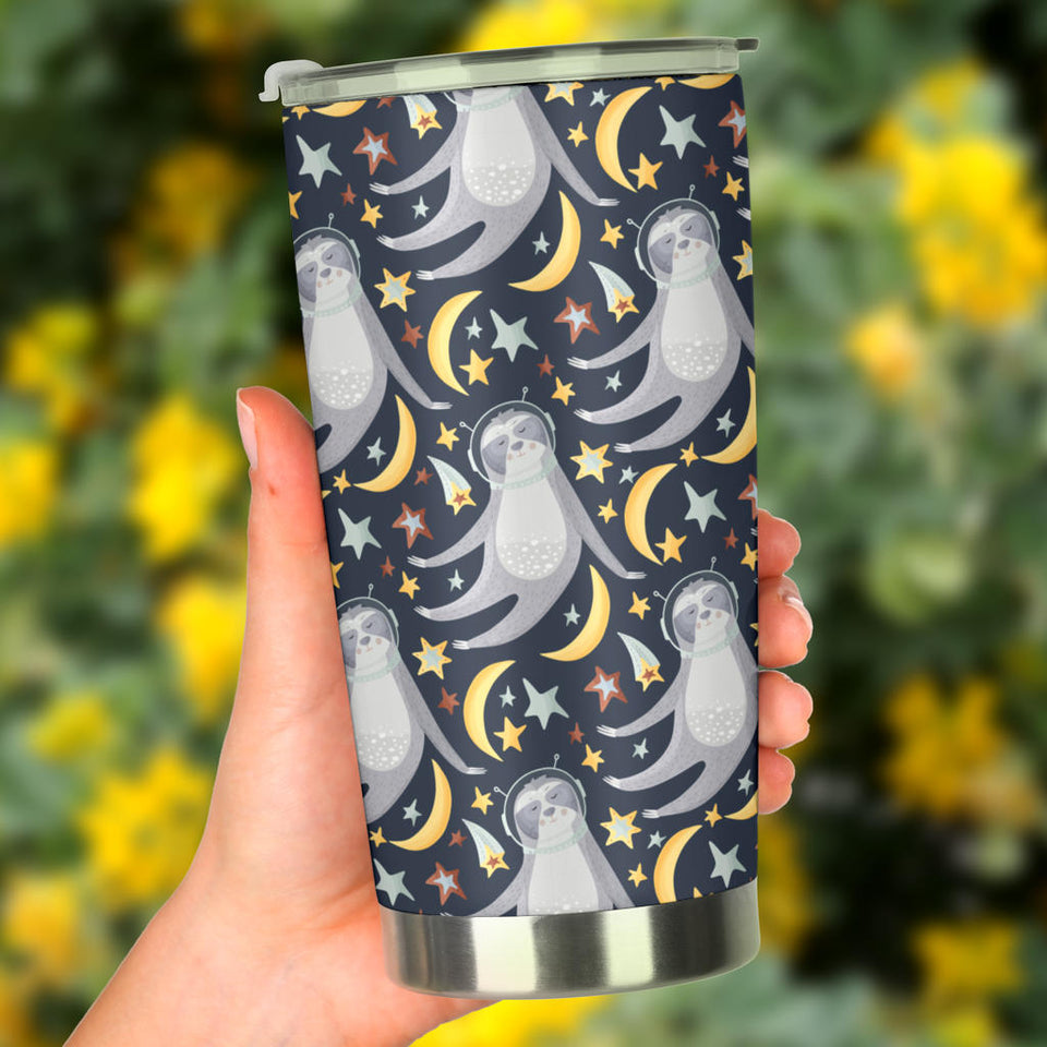 Sloth Astronaut Pattern Tumbler