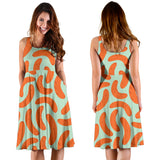 Sausage Pattern Print Design 04 Sleeveless Midi Dress