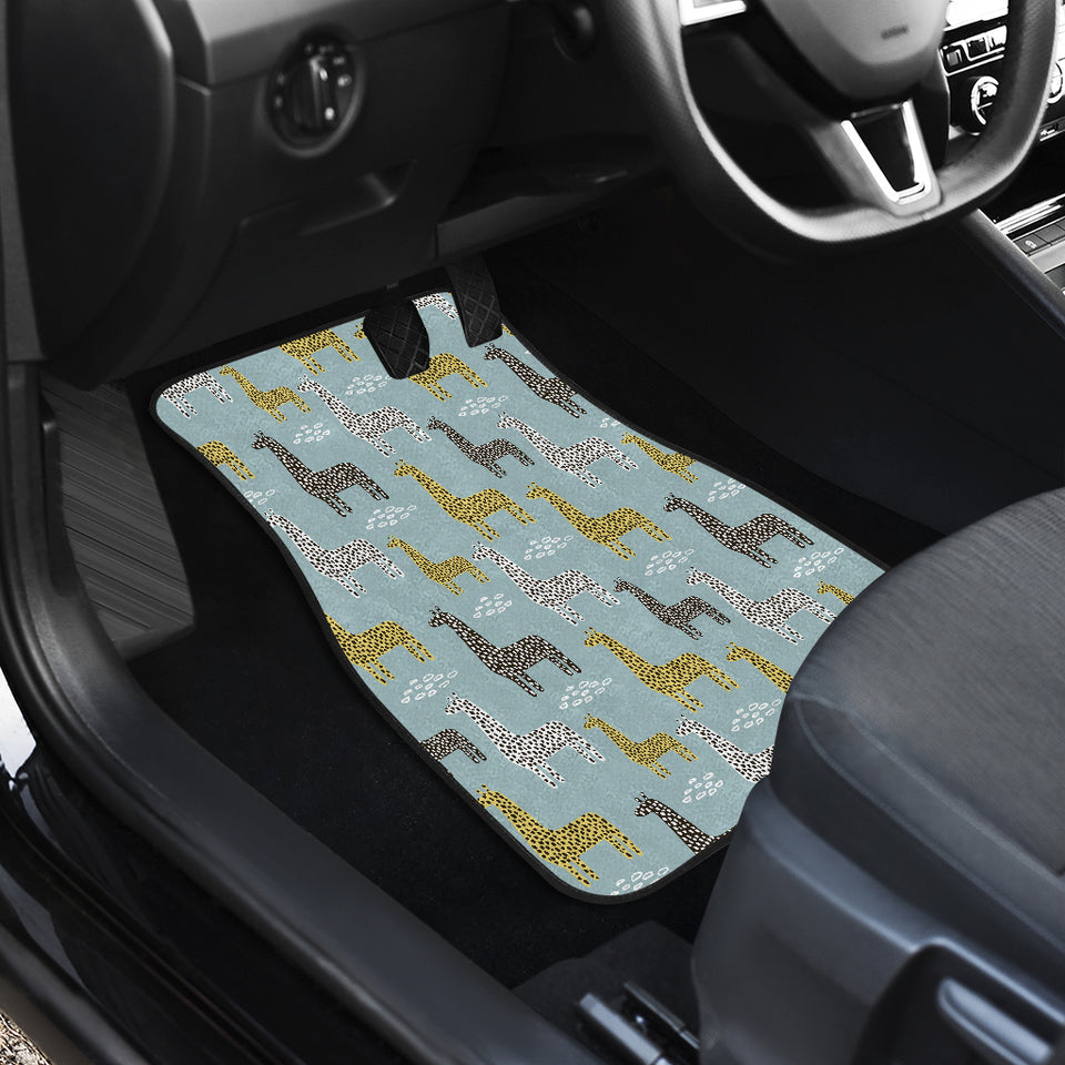 Giraffe Pattern Print Design 03 Front and Back Car Mats