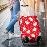 Meneki Neko Lucky Cat Pattern Red Background Luggage Covers