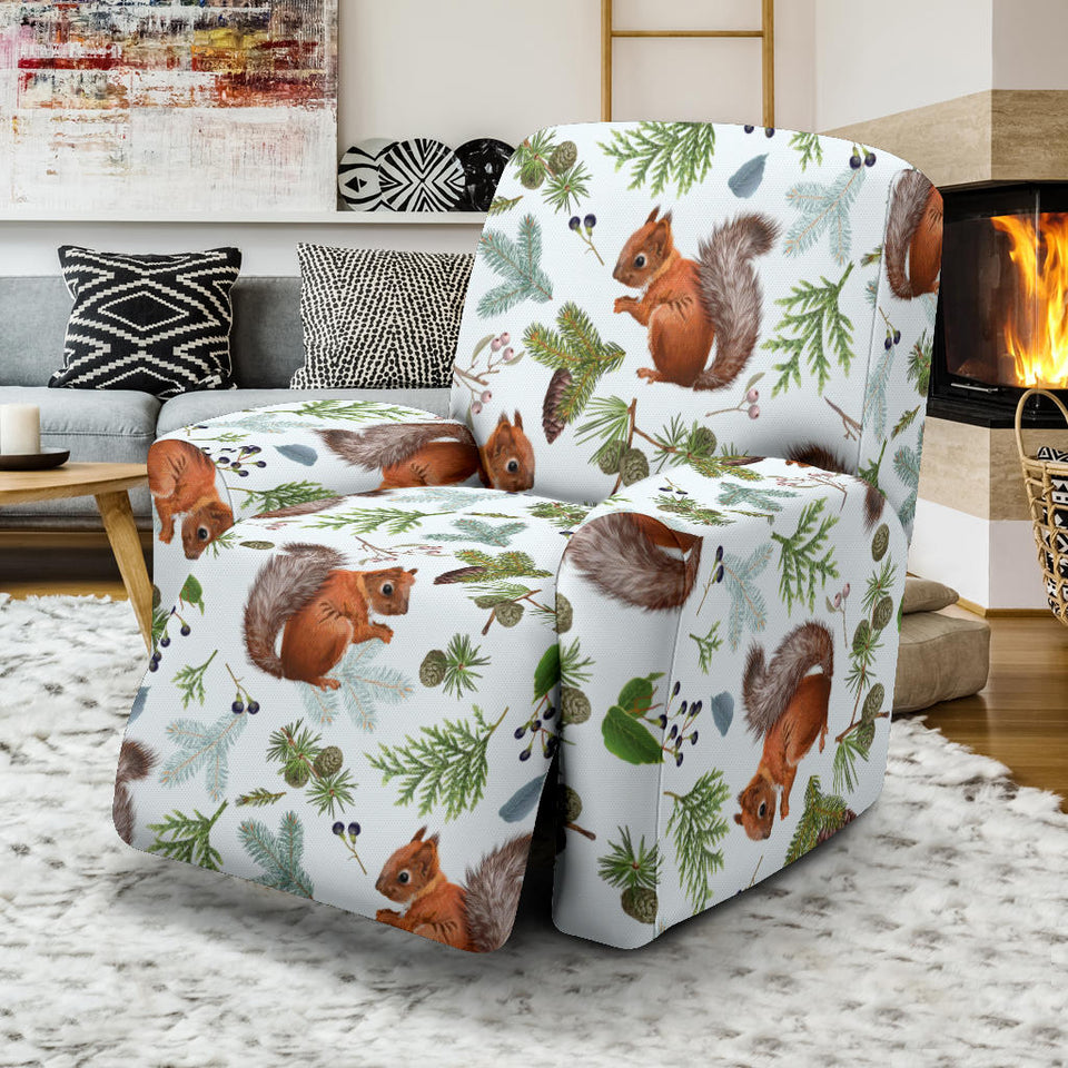 Squirrel Pattern Print Design 02 Recliner Chair Slipcover