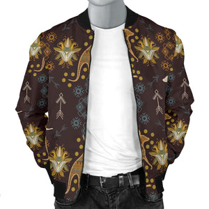 Kangaroo Aboriginal Theme Pattern  Men Bomber Jacket